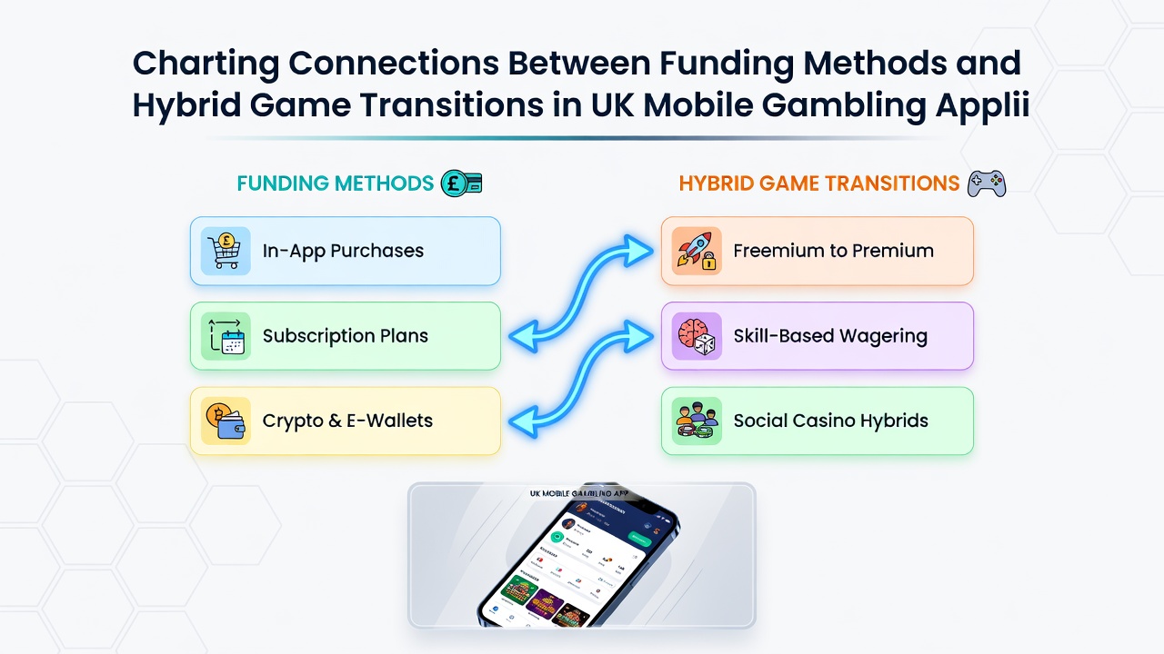 Analytics dashboard illustrating funding method usage overlaid with hybrid game transition timelines on mobile platforms