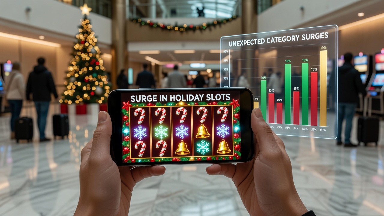 Analytics dashboard showing surge in holiday slot categories on mobile devices