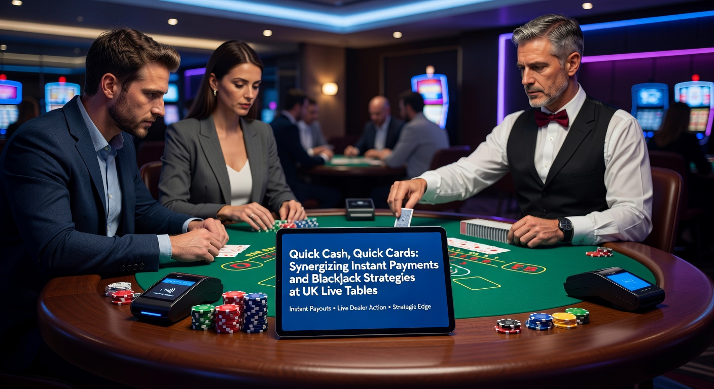 Close-up of a player's screen showing a live blackjack hand in progress, with a quick deposit notification popping up via instant payment app