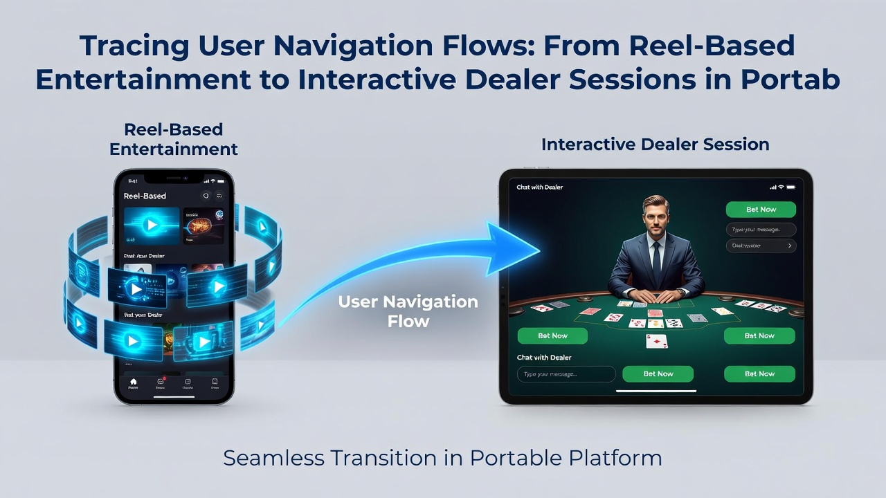 Analytics dashboard displaying user flow from slot games to live dealer sessions on portable devices